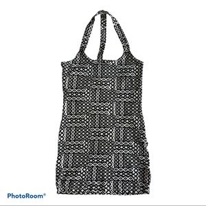 G by Guess Black & White Gym Halter Top S